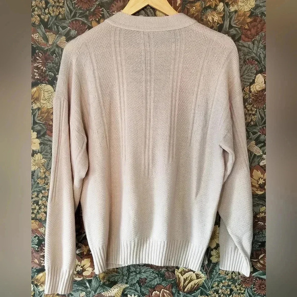 80s Cream Grandpa Cardigan – Made in Canada - Picture 2 of 3
